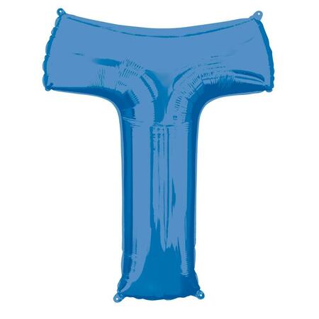 ANAGRAM 32 in. Letter T Shape Foil Balloon Blue 86466